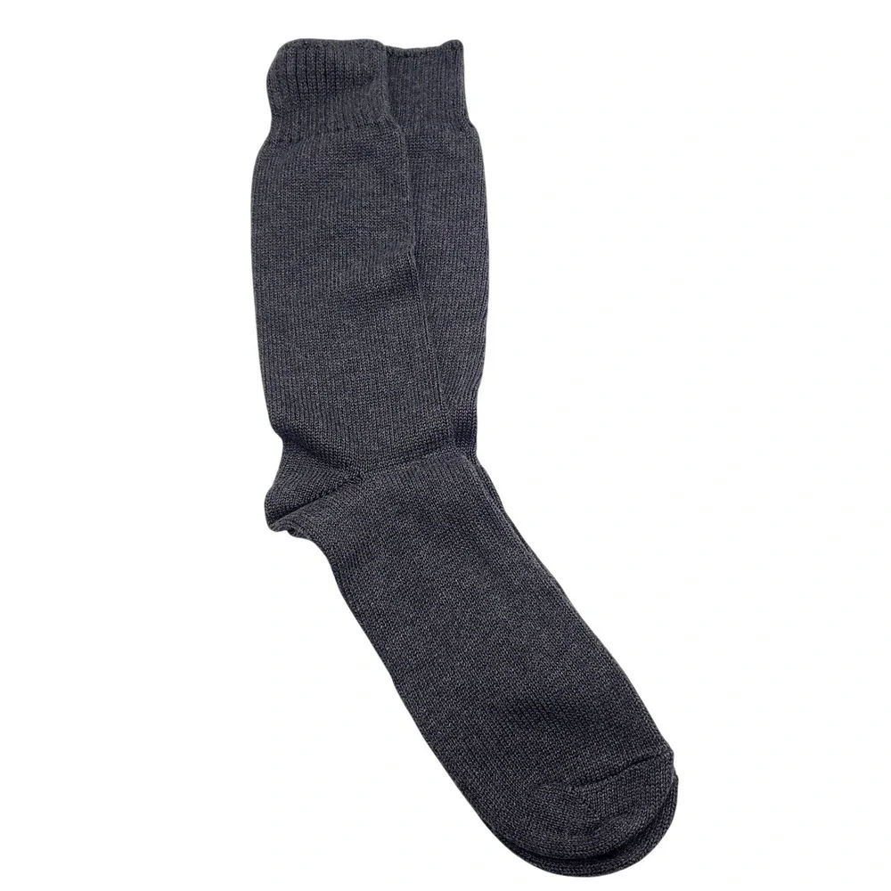 94% Cotton‎ Crew Socks Gray Mens Soft Casual Dress Over Calf Grey Size 10-13 NEW